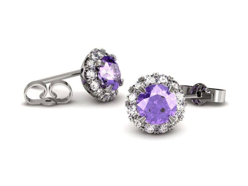 Kolczyki z tanzanitami i brylantami - k16316bt — zdjęcie 2