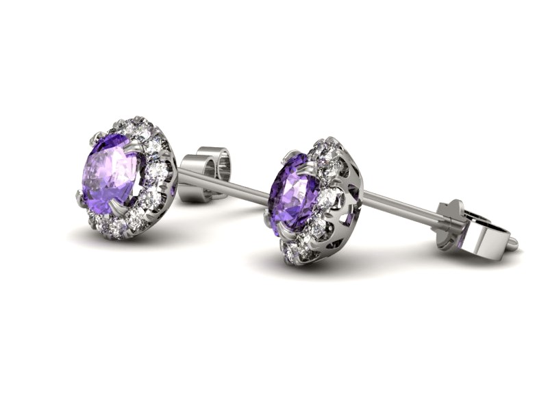 Kolczyki z tanzanitami i brylantami - k16316bt — zdjęcie 3