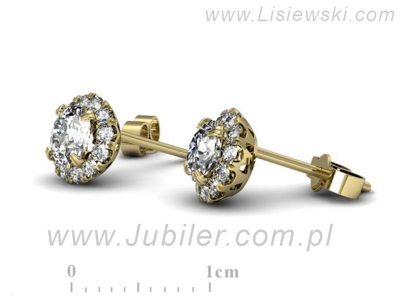 Złote kolczyki z brylantami żółte złoto - k16316z — zdjęcie 3