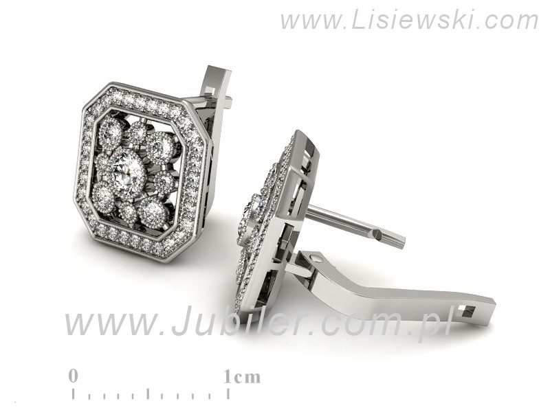 Złote kolczyki z brylantami białe złoto - k16319b — zdjęcie 3