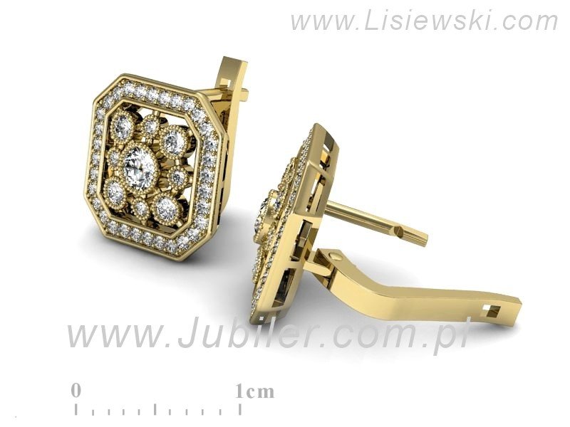 Złote kolczyki z brylantami żółte złoto - k16319z — zdjęcie 3