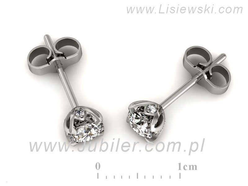 Złote kolczyki z brylantami białe złoto - k16350b — zdjęcie 3