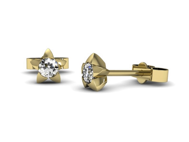 Złote kolczyki z brylantami żółte złoto - k16361z — zdjęcie 3