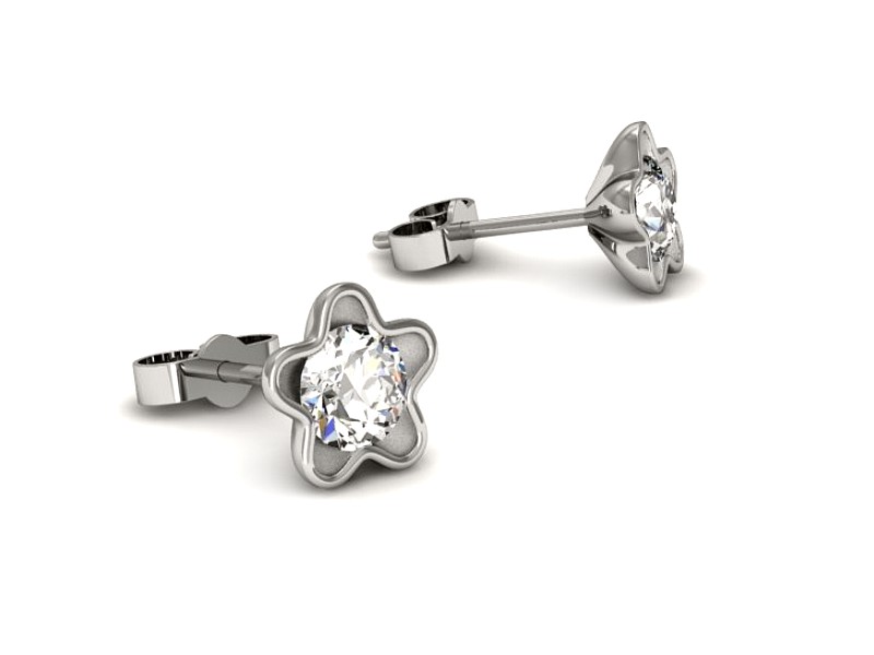 Złote kolczyki z brylantami białe złoto - k16386b — zdjęcie 2