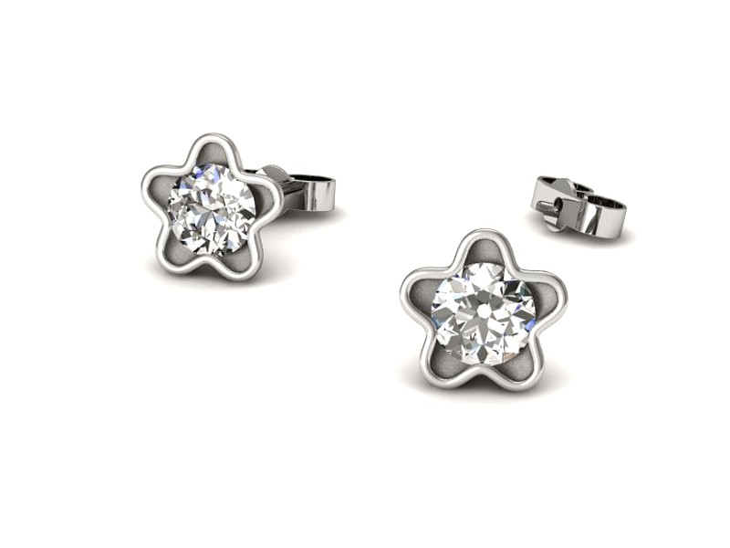 Złote kolczyki z brylantami białe złoto - k16386b — zdjęcie 3