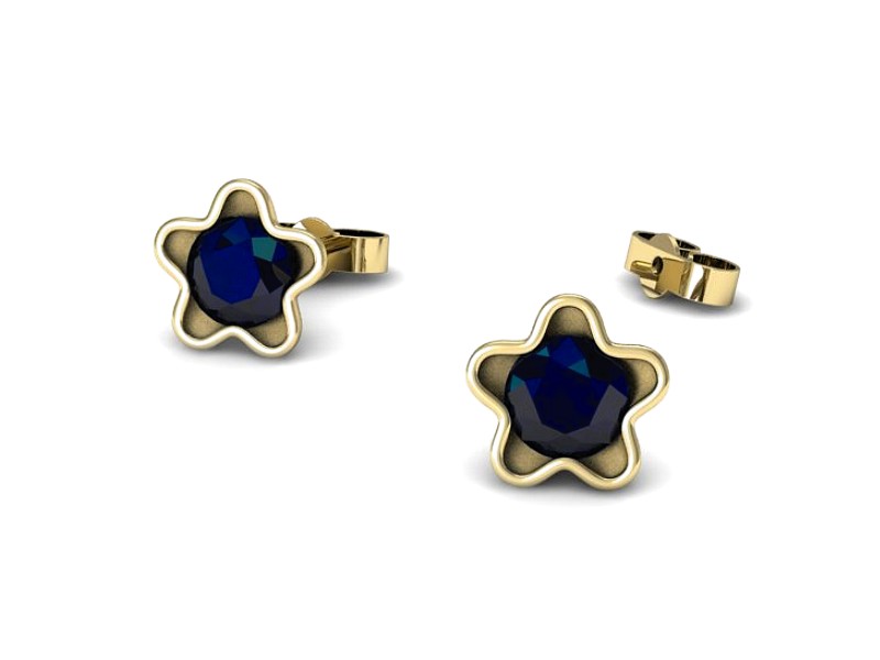 Złote kolczyki z szafirami żółte złoto - k16386zsz — zdjęcie 3