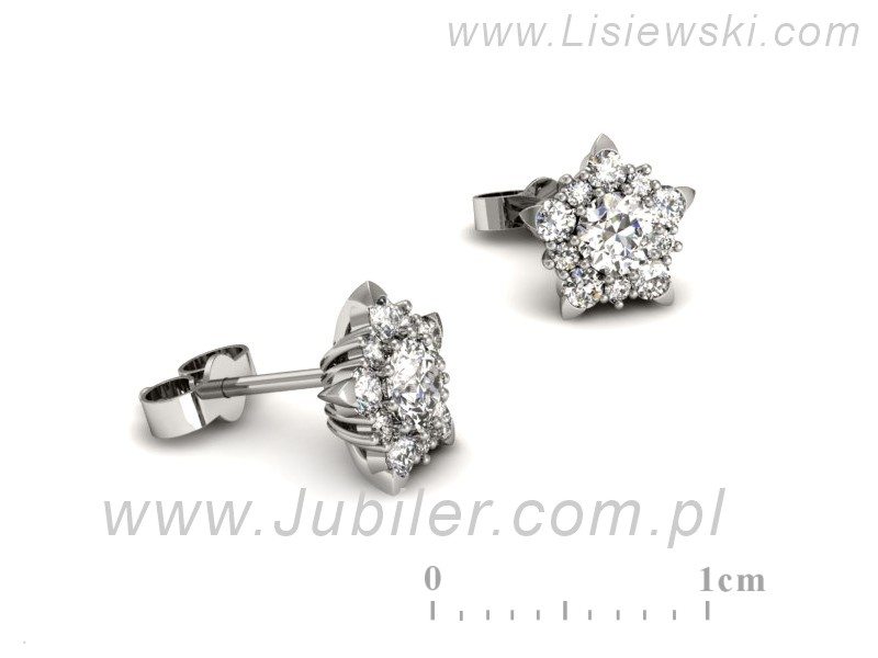 Złote kolczyki z brylantami białe złoto - k16407b — zdjęcie 2