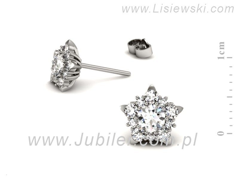 Złote kolczyki z brylantami białe złoto - k16407b — zdjęcie 3