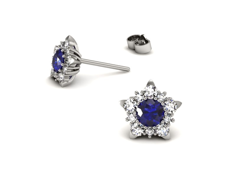 Kolczyki z szafirami i brylantami - k16407bszc — zdjęcie 3