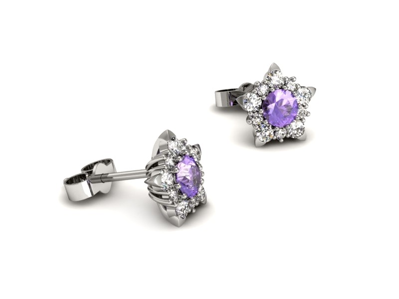 Kolczyki z tanzanitami i brylantami - k16407bt — zdjęcie 2