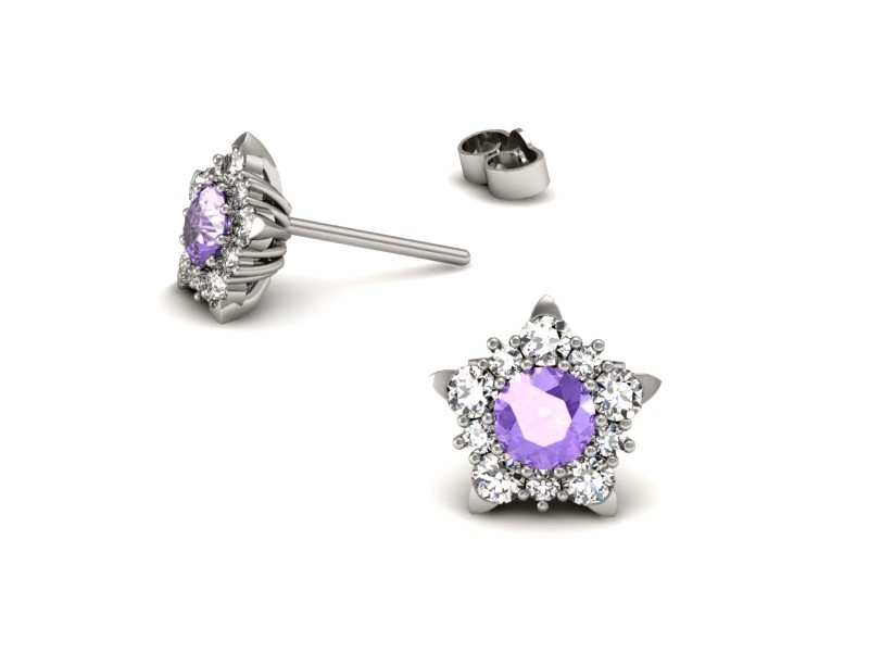 Kolczyki z tanzanitami i brylantami - k16407bt — zdjęcie 3