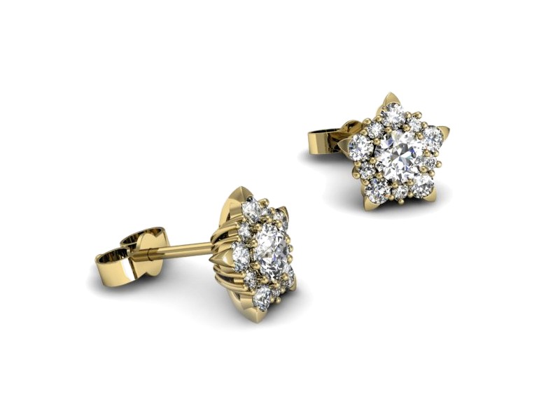 Złote kolczyki z brylantami żółte złoto - k16407z — zdjęcie 2