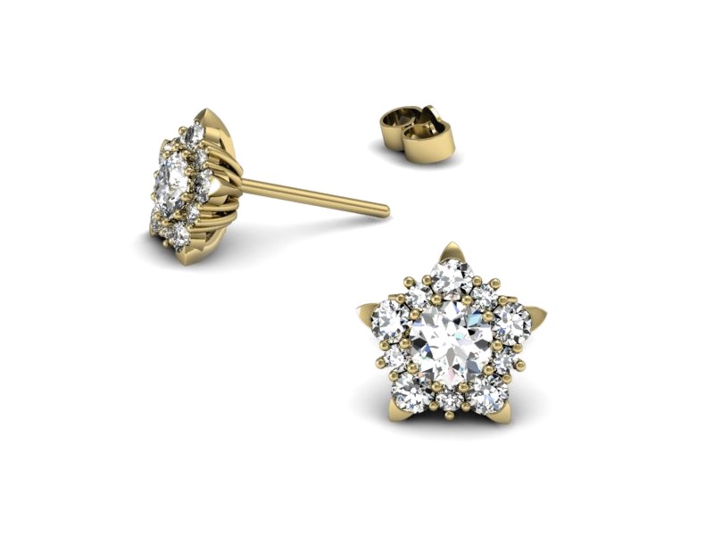 Złote kolczyki z brylantami żółte złoto - k16407z — zdjęcie 3