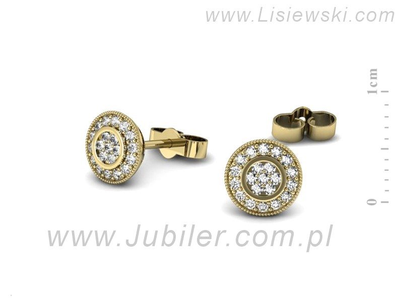 Złote kolczyki z brylantami żółte złoto - k16459z — zdjęcie 3