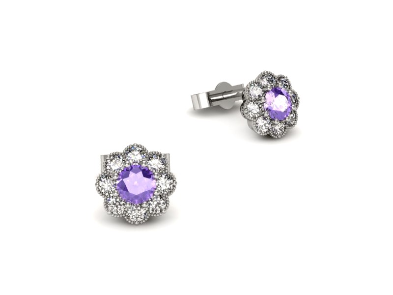 Kolczyki z tanzanitami i brylantami - k16478bt — zdjęcie 2