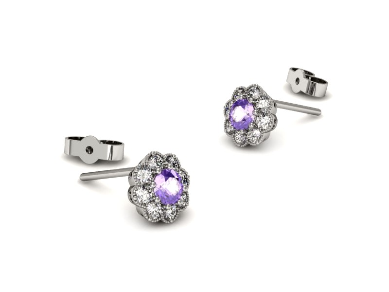 Kolczyki z tanzanitami i brylantami - k16478bt — zdjęcie 3