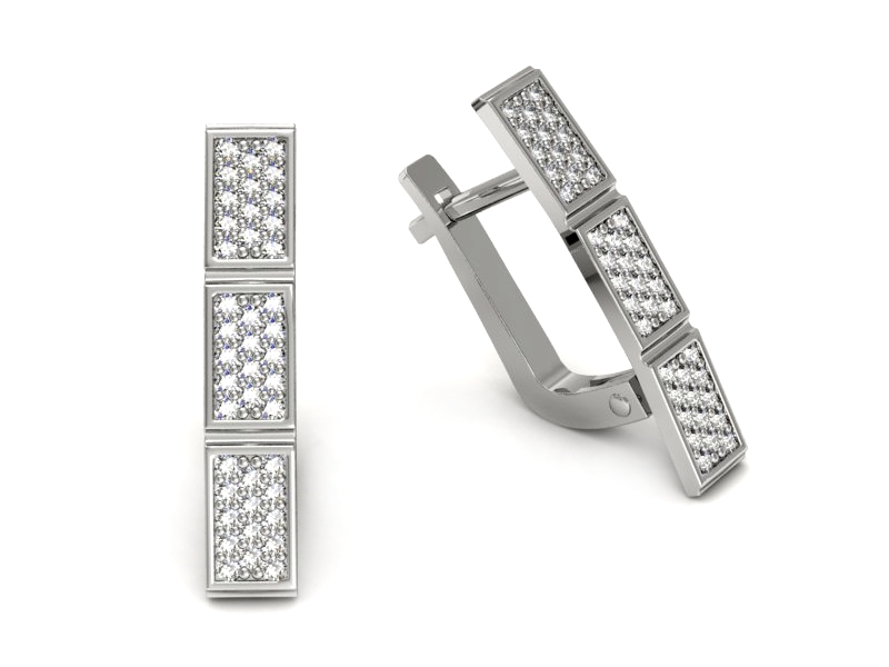 Złote kolczyki z brylantami białe złoto - k16512b — zdjęcie 3