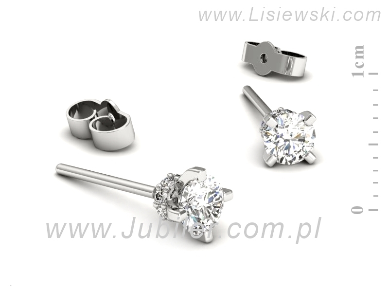 Złote kolczyki z brylantami białe złoto - k16596b — zdjęcie 2