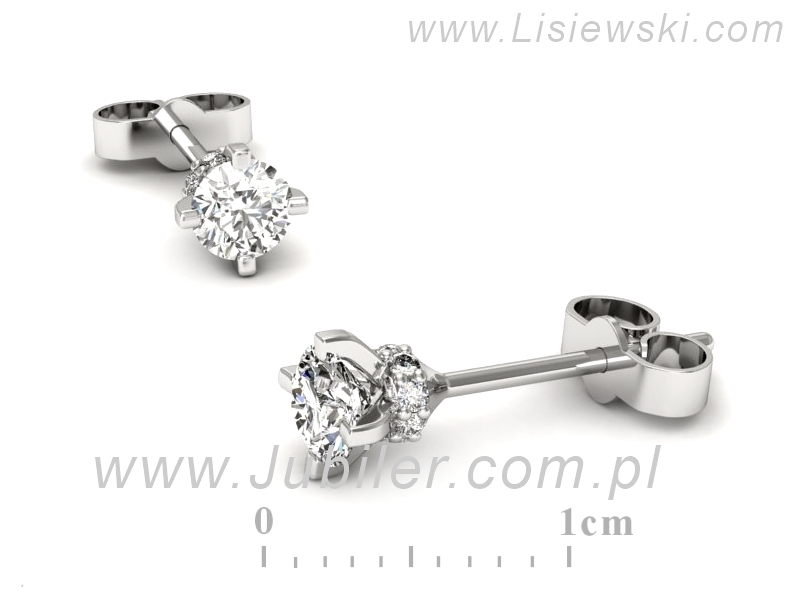 Złote kolczyki z brylantami białe złoto - k16596b — zdjęcie 3