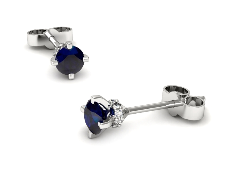 Kolczyki z szafirami i brylantami białe złoto - k16596bsz — zdjęcie 3