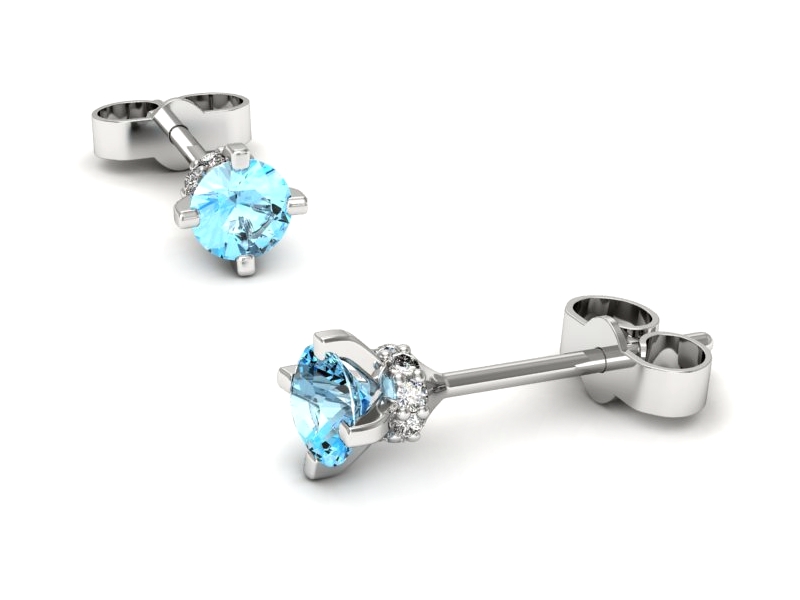 Kolczyki z topazami i brylantami białe złoto - k16596btp — zdjęcie 3