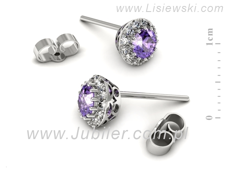 Kolczyki z tanzanitami i brylantami - k16598bt — zdjęcie 3