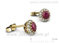 Złote Kolczyki z rubinami żółte złoto z brylantami - k16598zr- 2