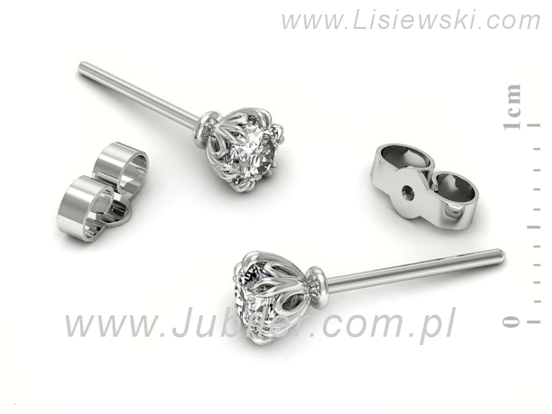 Złote kolczyki z brylantami białe złoto - k16603b — zdjęcie 3