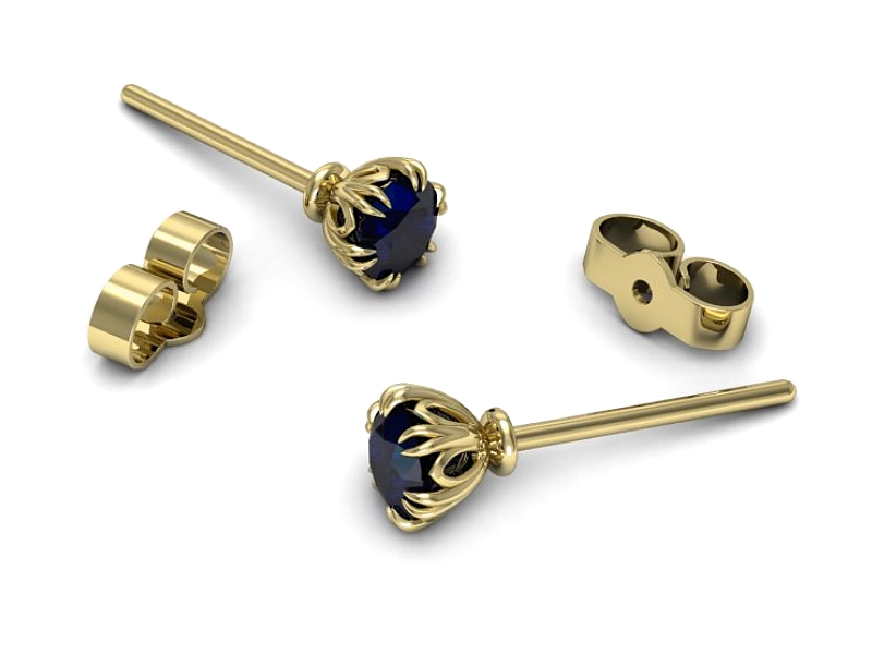 Złote kolczyki z szafirami żółte złoto - k16603zsz — zdjęcie 3