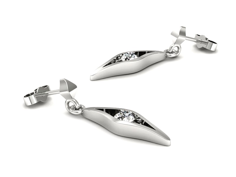 Złote kolczyki z brylantami białe złoto - k16633b — zdjęcie 2