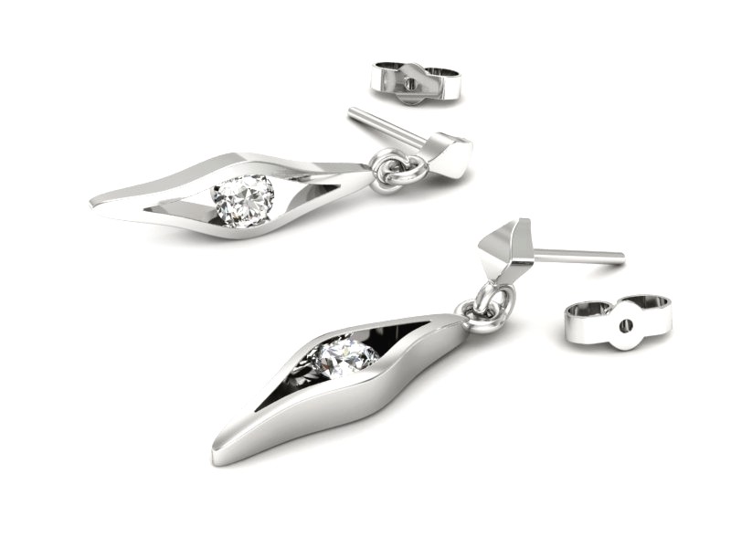 Złote kolczyki z brylantami białe złoto - k16633b — zdjęcie 3