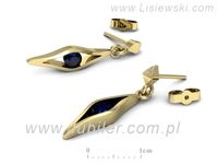 Złote Kolczyki z szafirami żółte złoto próba 585 - k16633zsz- 3