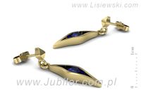 Złote Kolczyki z szafirami żółte złoto szafir - k16633zszc- 2