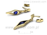 Złote Kolczyki z szafirami żółte złoto szafir - k16633zszc- 3
