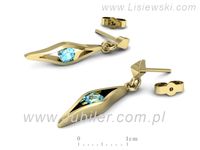 Złote Kolczyki żółte złoto z topazami - k16633ztp- 3