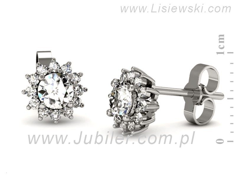 Złote kolczyki z brylantami białe złoto - k20052b — zdjęcie 3