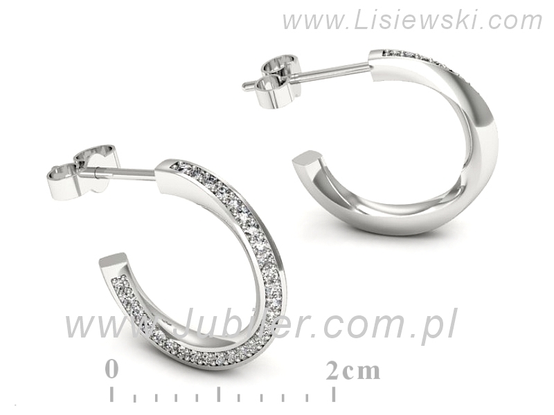 Złote kolczyki z brylantami białe złoto - k3000b — zdjęcie 3