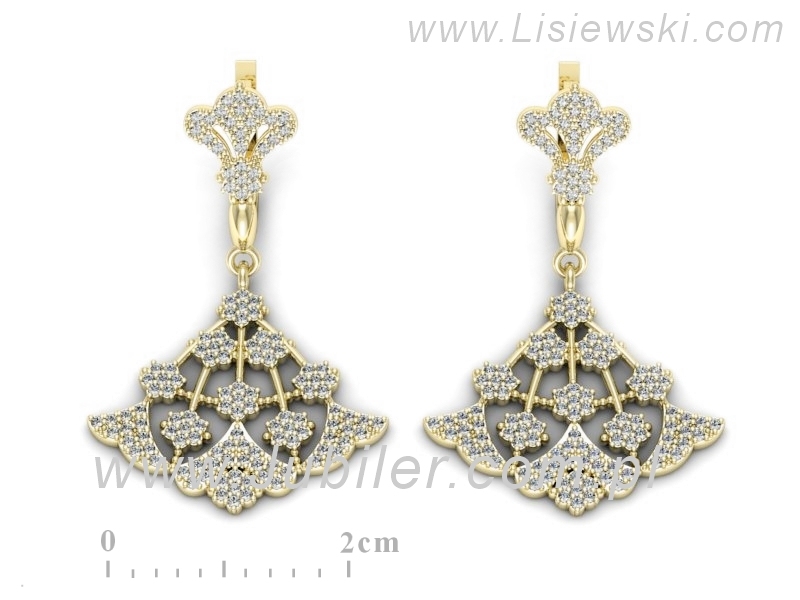 Złote kolczyki z brylantami żółte złoto - k3002z — zdjęcie 3