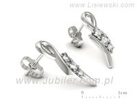 Złote Kolczyki z brylantami białe złoto proba 585 - k3005b- 3