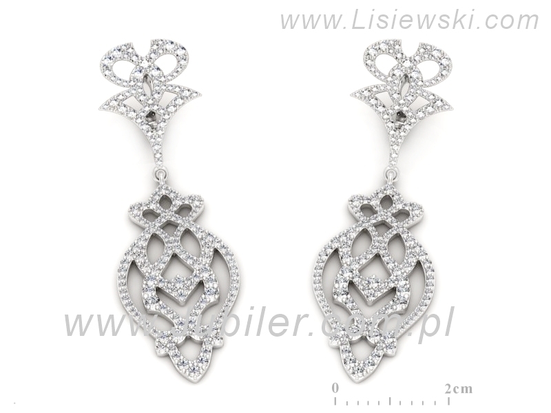 Złote kolczyki z brylantami białe złoto - k3008b — zdjęcie 3