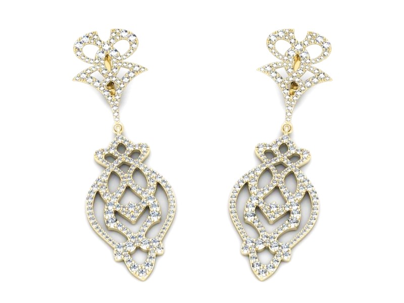 Złote kolczyki z cyrkoniami żółte złoto - k3008z_c — zdjęcie 3