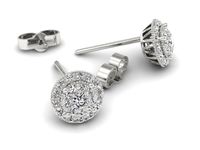 Złote Kolczyki z diamentami białe złoto próba 585 - k3026b- 3