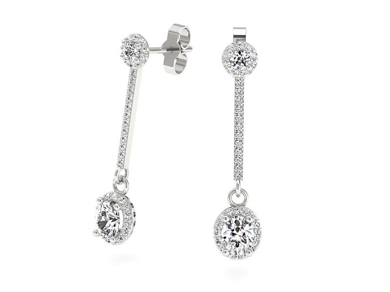 Złote kolczyki z brylantami białe złoto - k3030b — zdjęcie 3