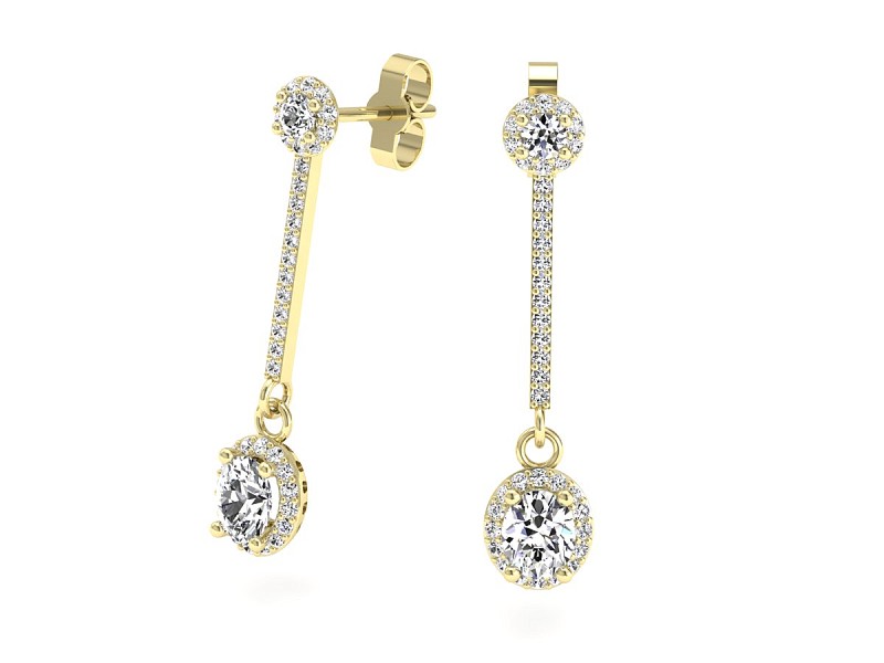 Złote kolczyki z brylantami żółte złoto - k3030z — zdjęcie 3