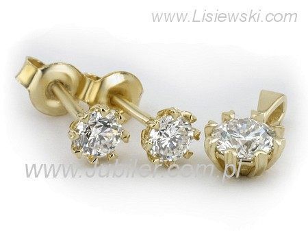 Komplet biżuterii z brylantami żółte złoto próba 585 - KPL15171 - 1
