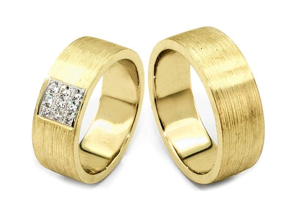 Obrączki ślubne z diamentami złote żółte złoto 585 - nowa2z