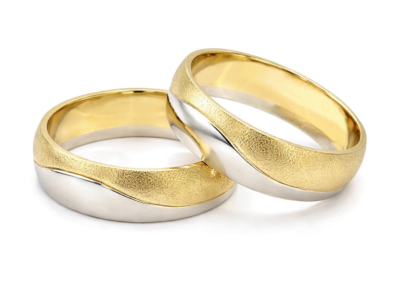 Obrączki ślubne soczewkowe dwukolorowe złoto - o1_9_5_o_ — zdjęcie 2