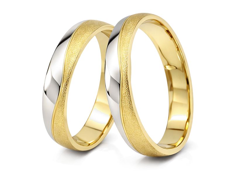 Obrączki ślubne soczewkowe dwukolorowe złoto - o1_9_5_o_ — zdjęcie 3