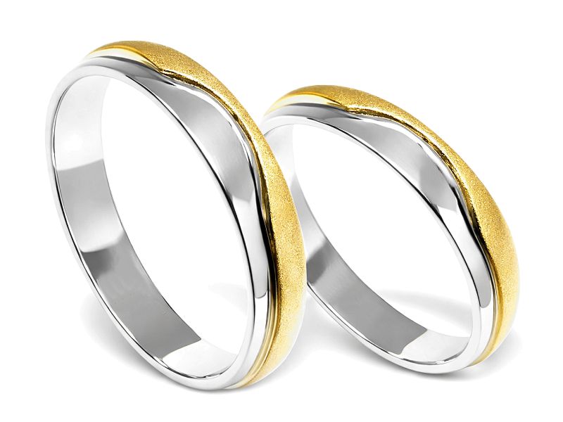 Obrączki ślubne biało-żółte złoto klasyczne - o2