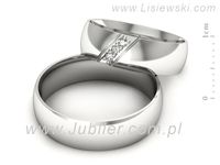 Obrączki ślubne obrączki z białego złota z diamentami złote - o300b- 2